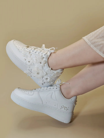 Pearl & Lace Floral Sneakers