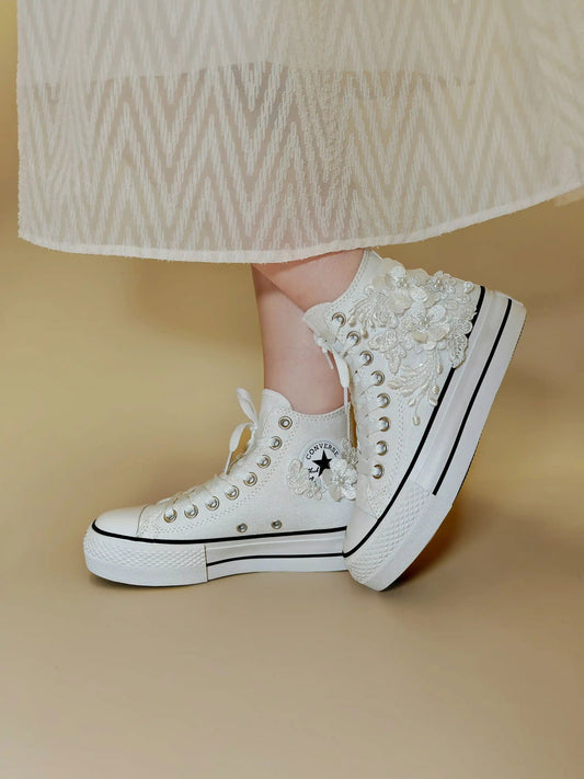 Lace Charm Bridal High-Tops - My Store