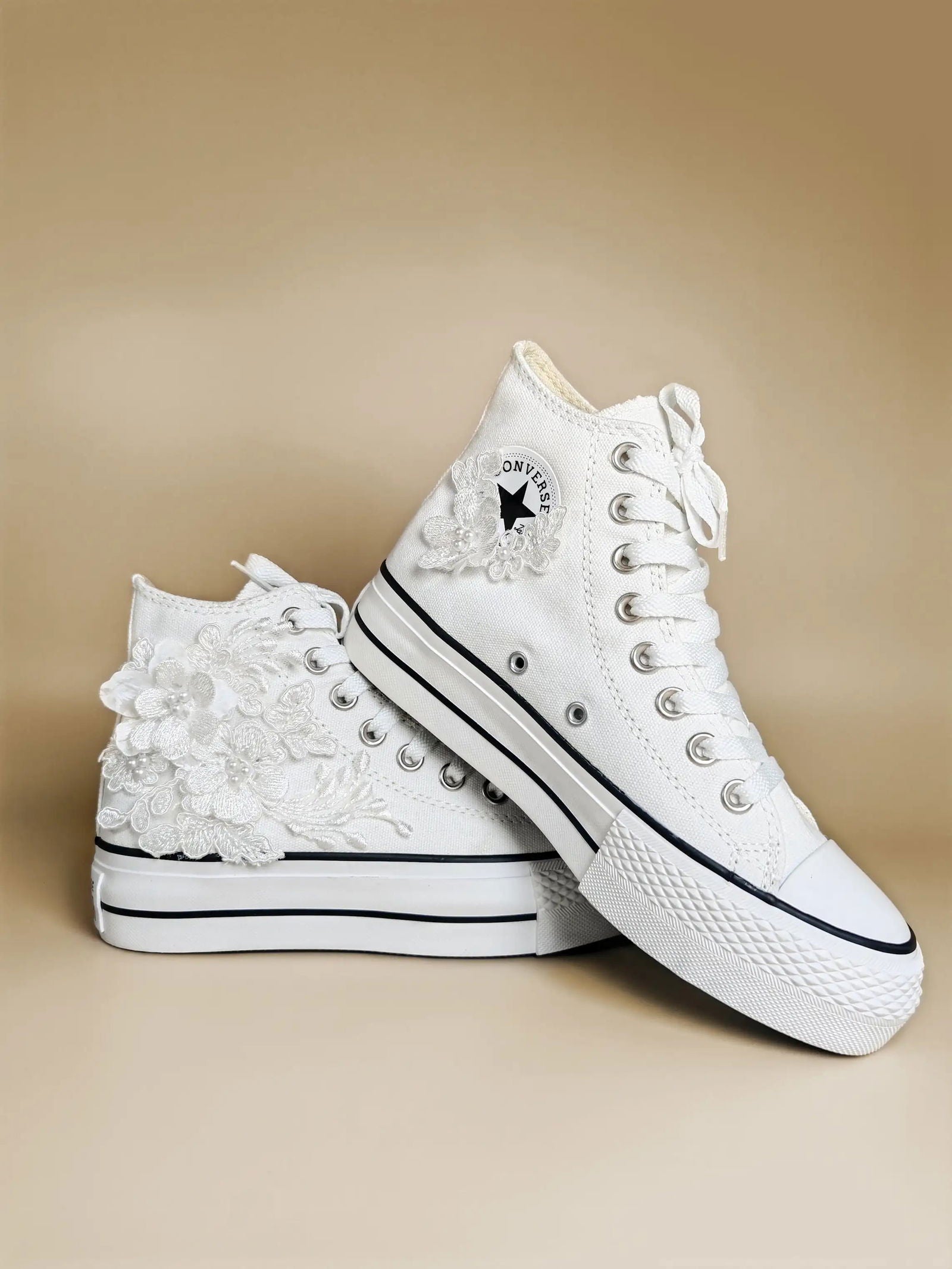 Lace Charm Bridal High-Tops - My Store