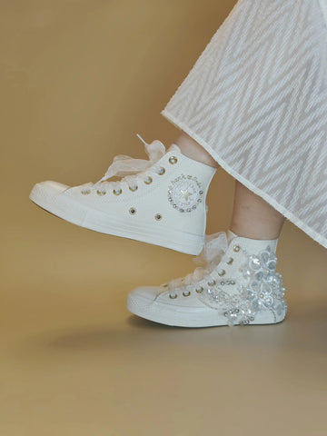 Sequin Blossom High-Top Sneakers - My Store