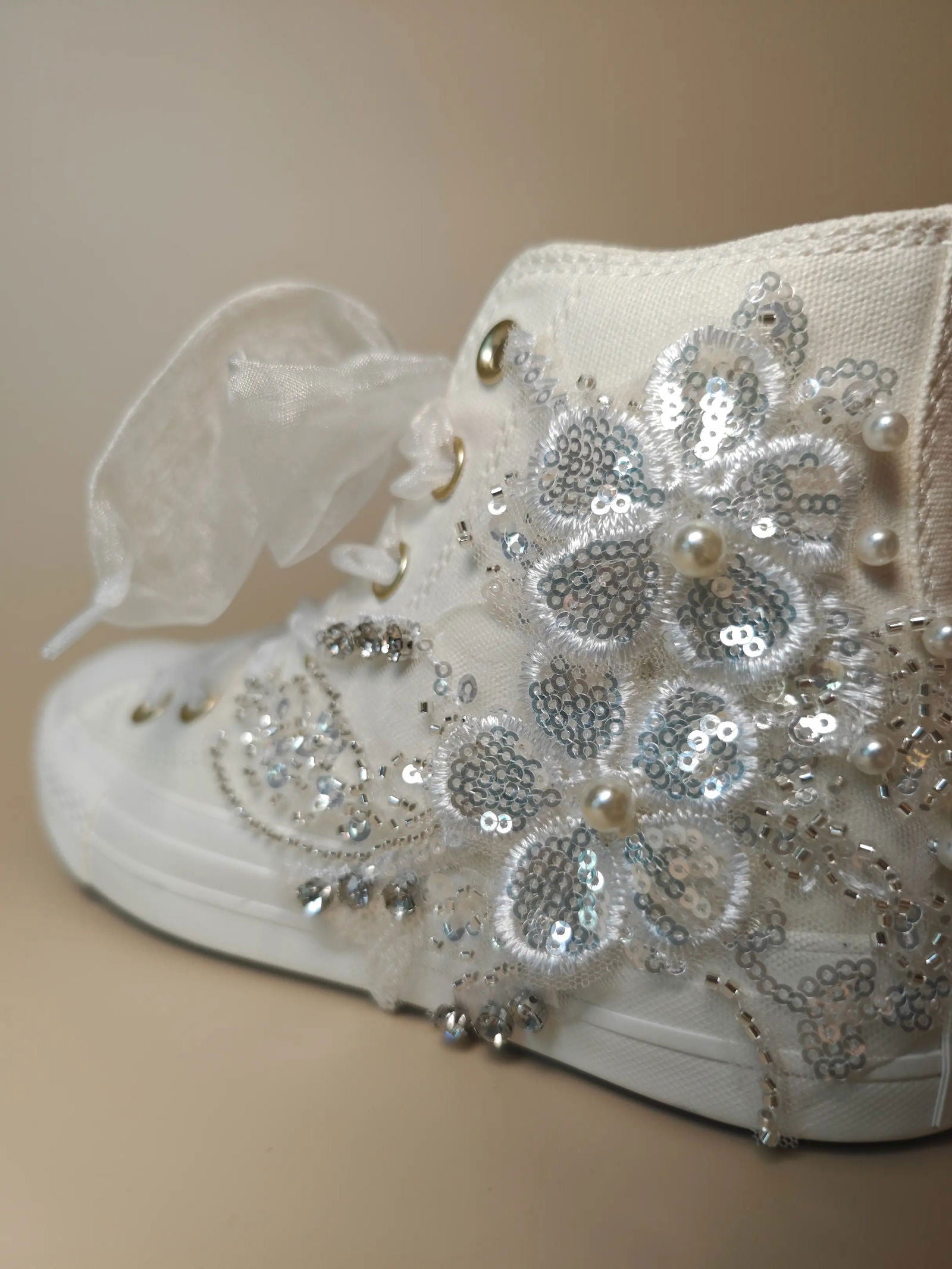 Sequin Blossom High-Top Sneakers - My Store