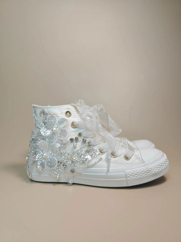 Sequin Blossom High-Top Sneakers - My Store